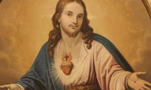 Neuvaine au sacré Cœur avec Josefa  - jour 9 - Peinture Jésus ressuscité montrant son cœur sacré