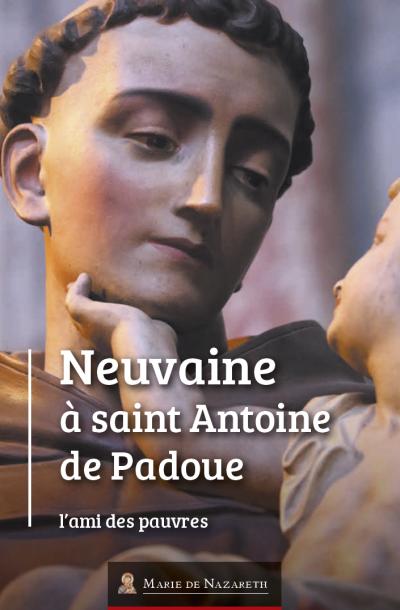 Saint Antoine de Padoue - Livret Neuvaine - Statue de saint Antoine tenant l'enfant Jésus dans ses bras.