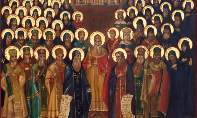 Neuvaine pour la Paix - jour 7 - Icône de tous les saints de la Laure des grotte de Kiev - détail