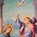 Annonciation neuvaine - l'Ange Gabriel montre l'Esprit Saint à Marie