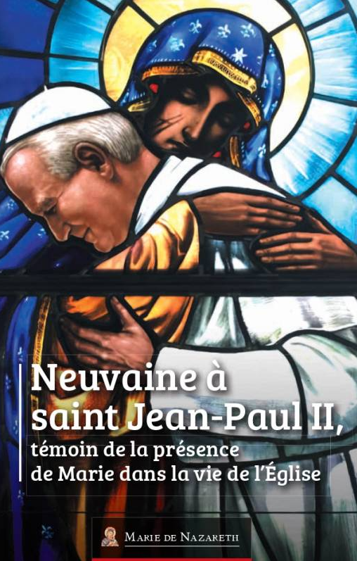 Saint Jean-Paul II - Livret neuvaine - vitrail saint Jean-Paul II et Vierge de Czestochowa