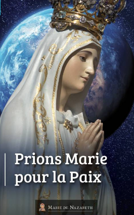 Neuvaine à Marie Reine de la Paix  - Le livret - Statue de la Vierge Marie couronnée devant la planète Terre