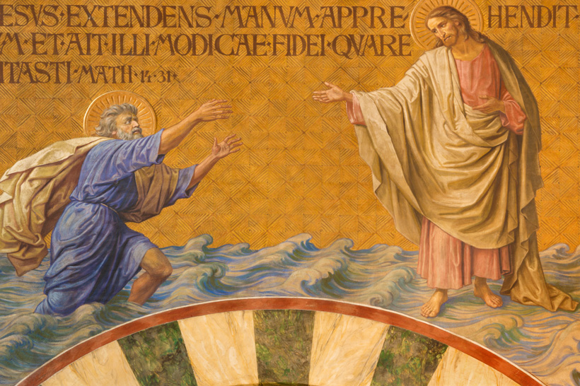 Lectures de l'Evangile du jour de février 2020 Jesus-marche-sur-les-eaux
