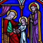 Neuvaine à ND Médaille Miraculeuse - Jour 4 - Marie avec ses parents sainte Anne et saint Joachim - Vitrail
