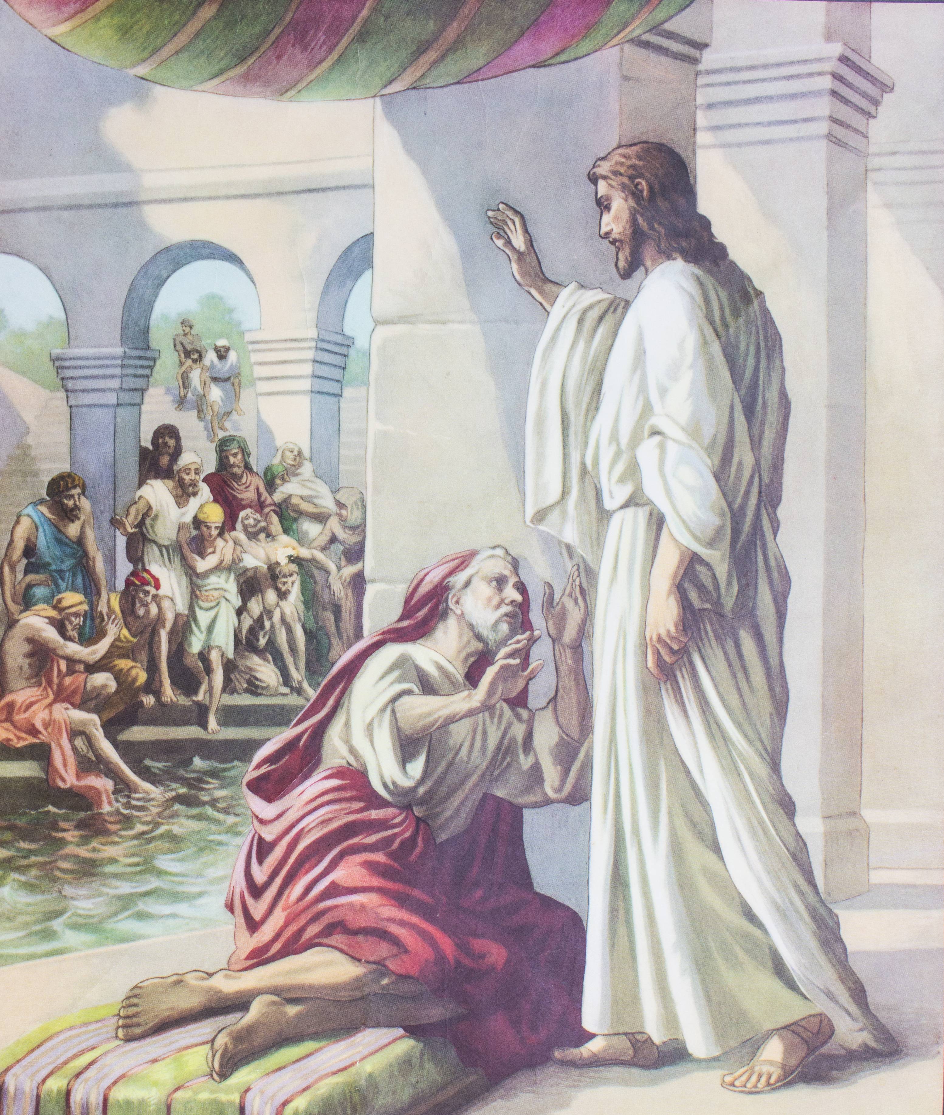 Neuvaine Père Brottier - Jour 5 - Jésus guérissant un malade au bord d'une piscine