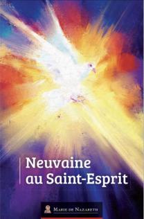 Neuvaine au St Esprit - le livret - une colombe blanche irradie de toutes les couleurs 