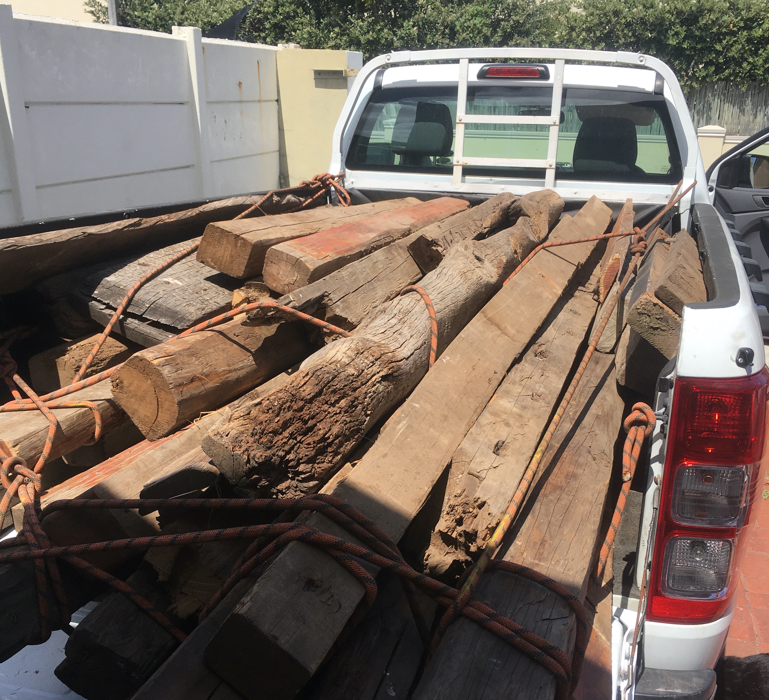 Bakkie load of previously used wood 
