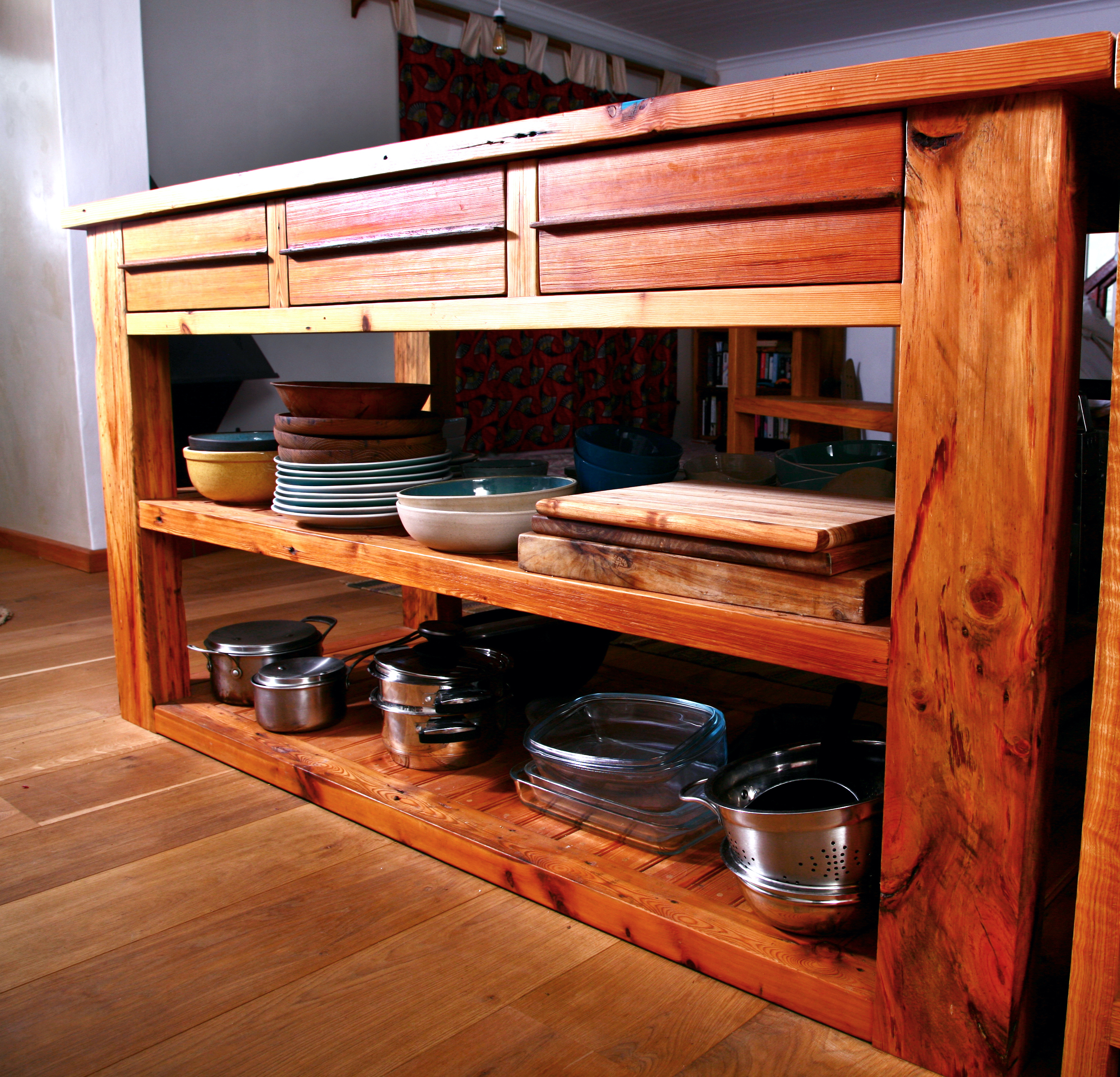 Oregon Pine kitchen island