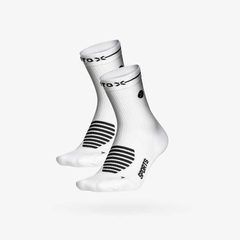 Sports Ankle Socks Men with compression | 2 Pack | Colour: White / Black