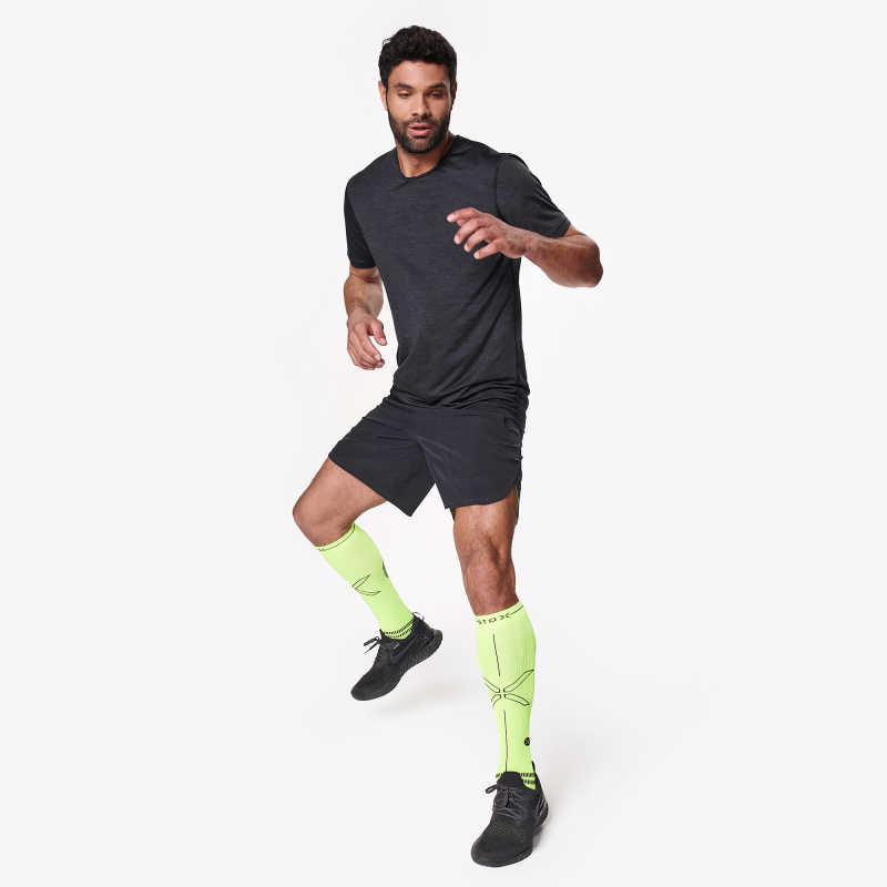 Sports Socks Men Fluor Yellow / Black (Model)