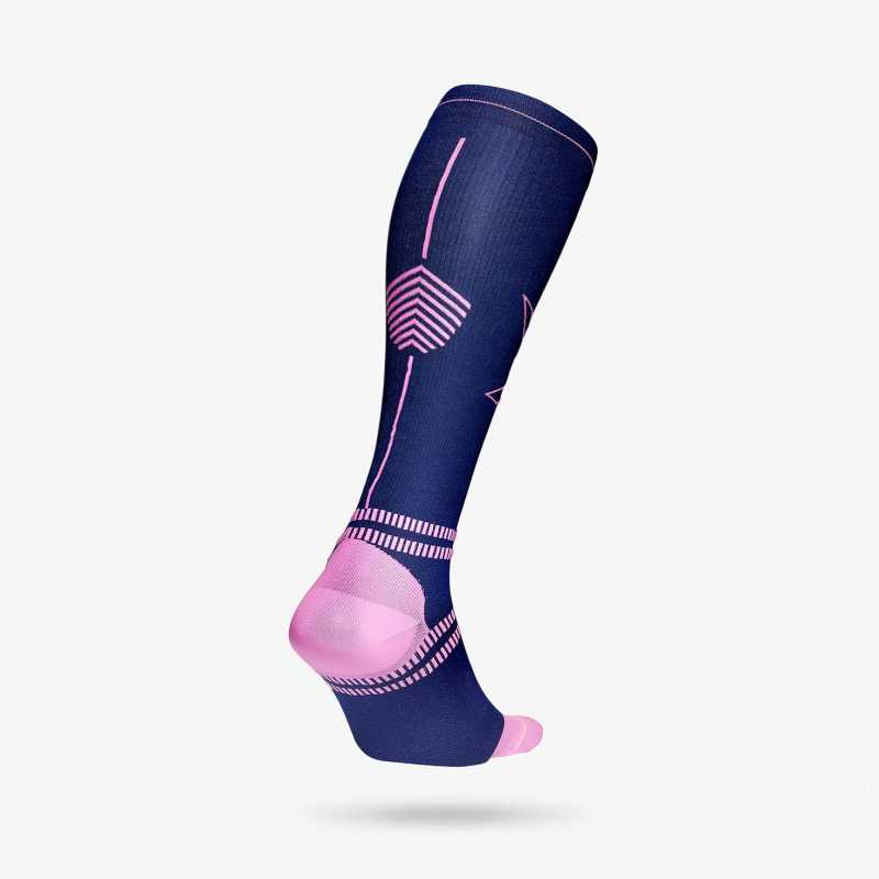 running socks women dark blue pink