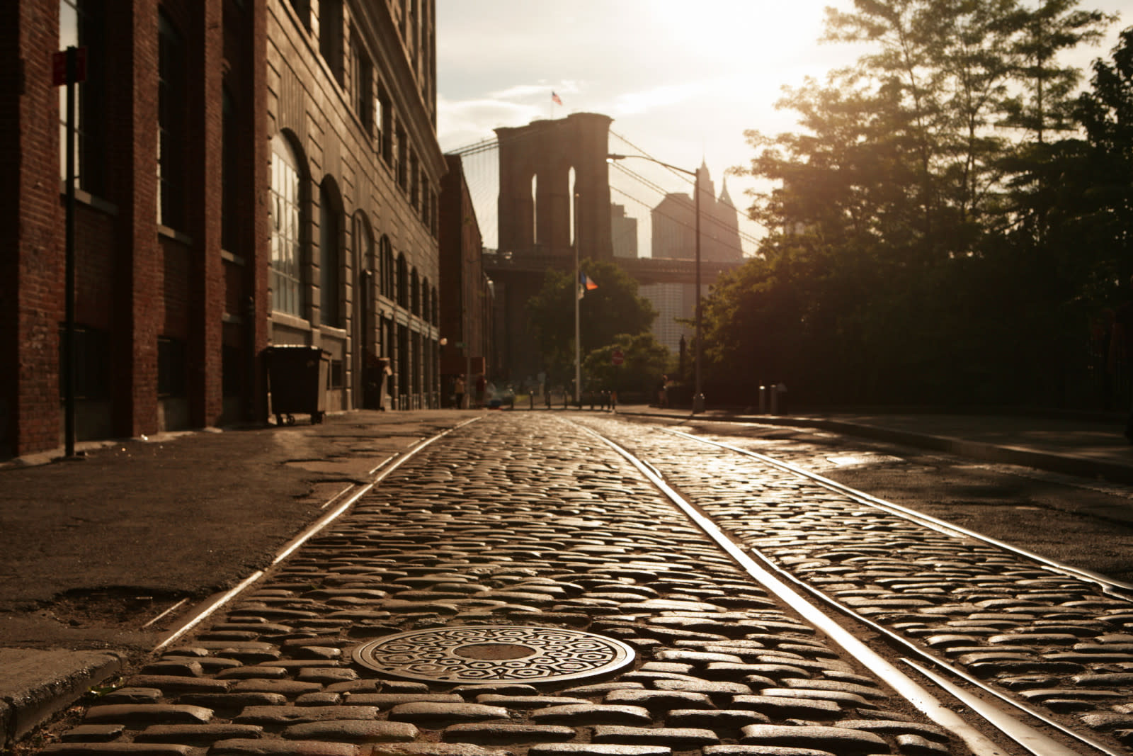 View of Manhattan Bridge in DUMBO Brooklyn