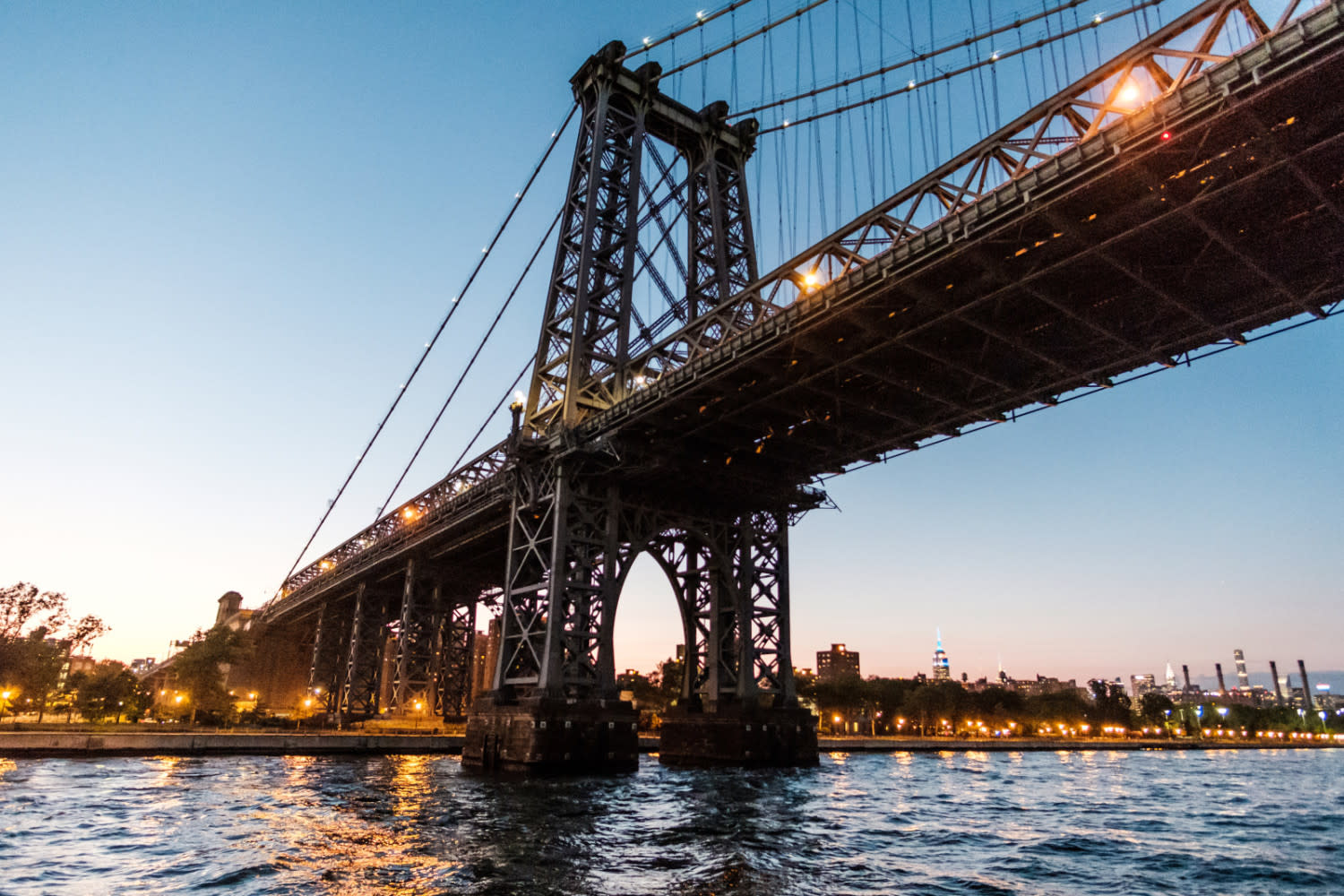 View of Williamsburg Bridge at night