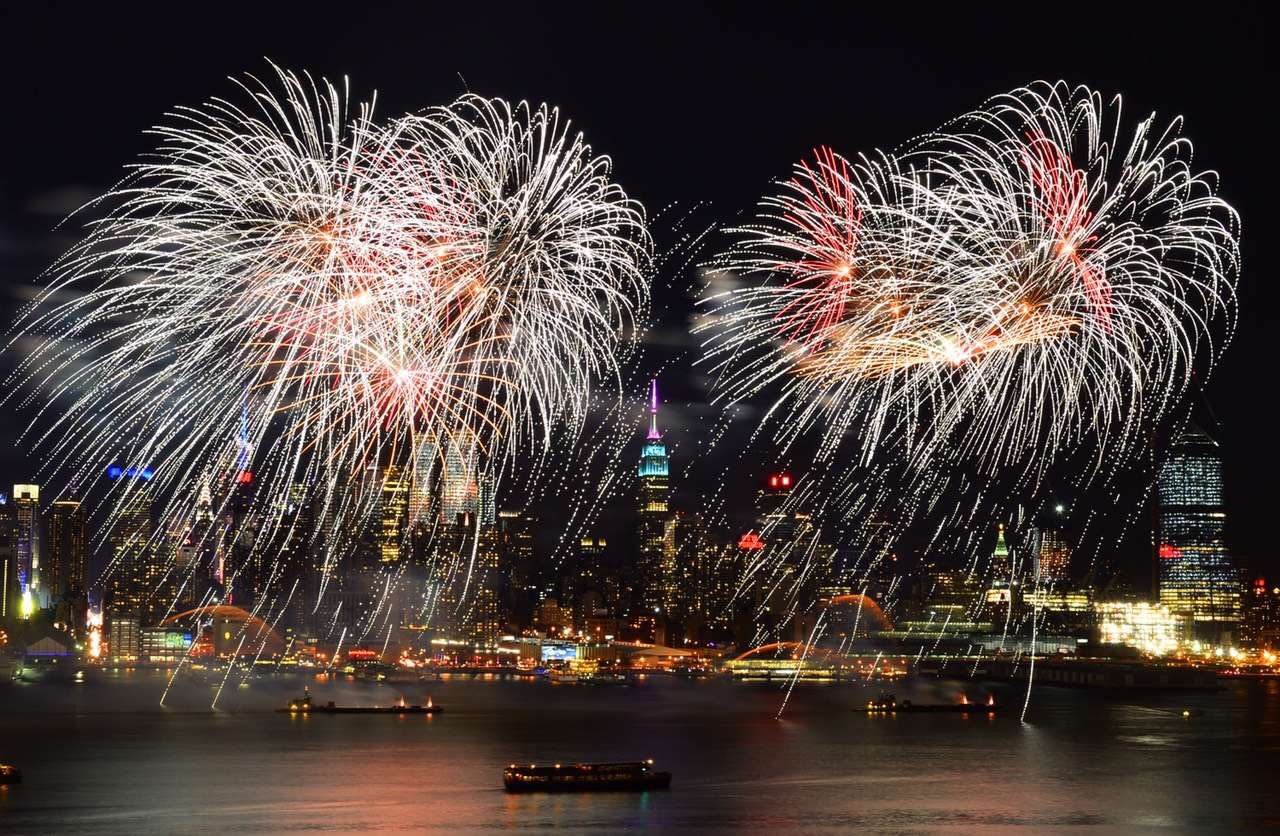 Fireworks, Circle Line Boat, Empire State Building
