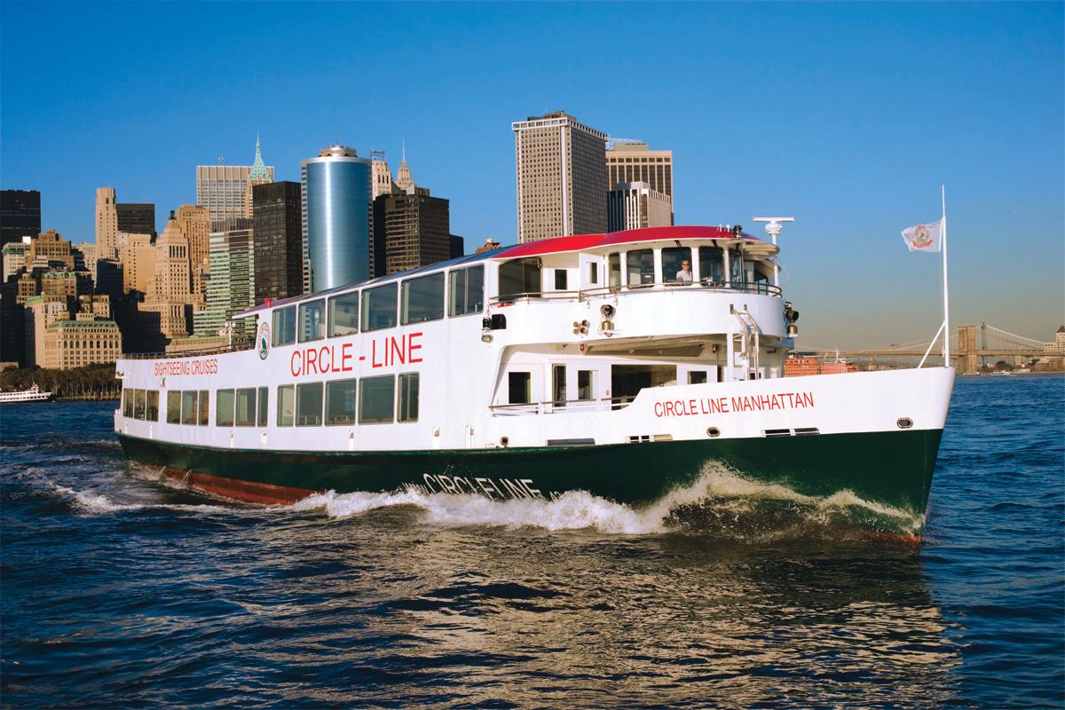 Circle Line Manhattan Class with Downtown NYC in Background