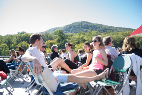 Guests Outside on Fall Foliage Cruise