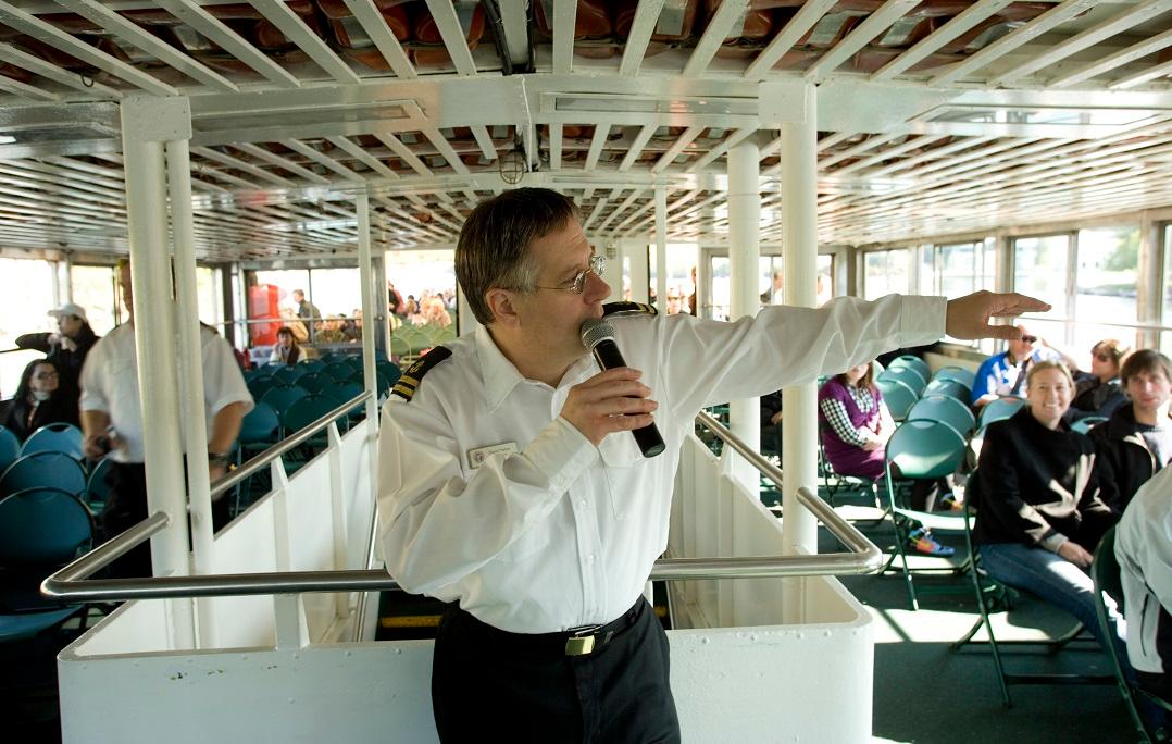 David Parker Circle Line tour guide on boat