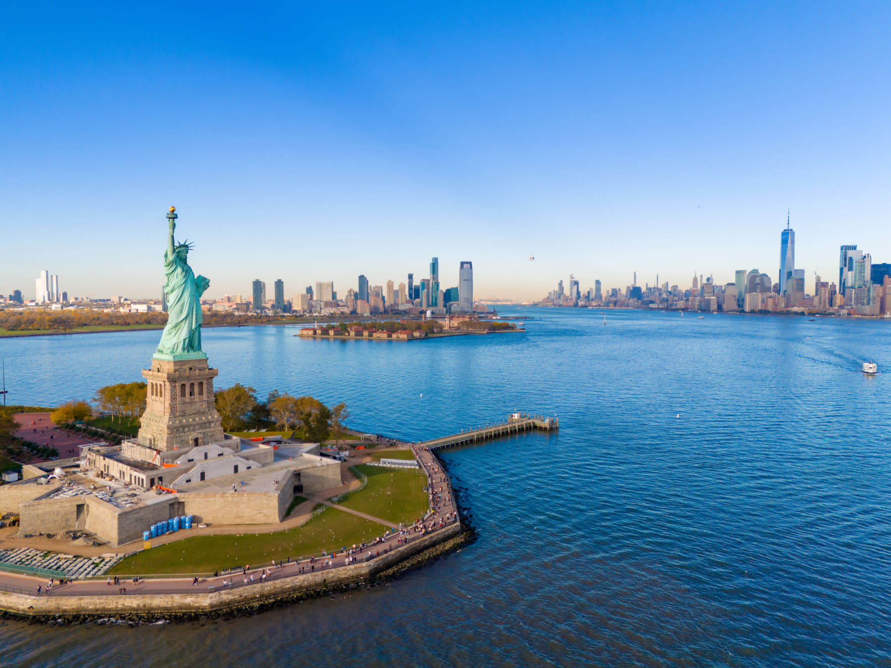 Statue of Liberty with NYC skyline