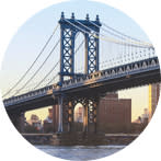 Manhattan Bridge view at sunset