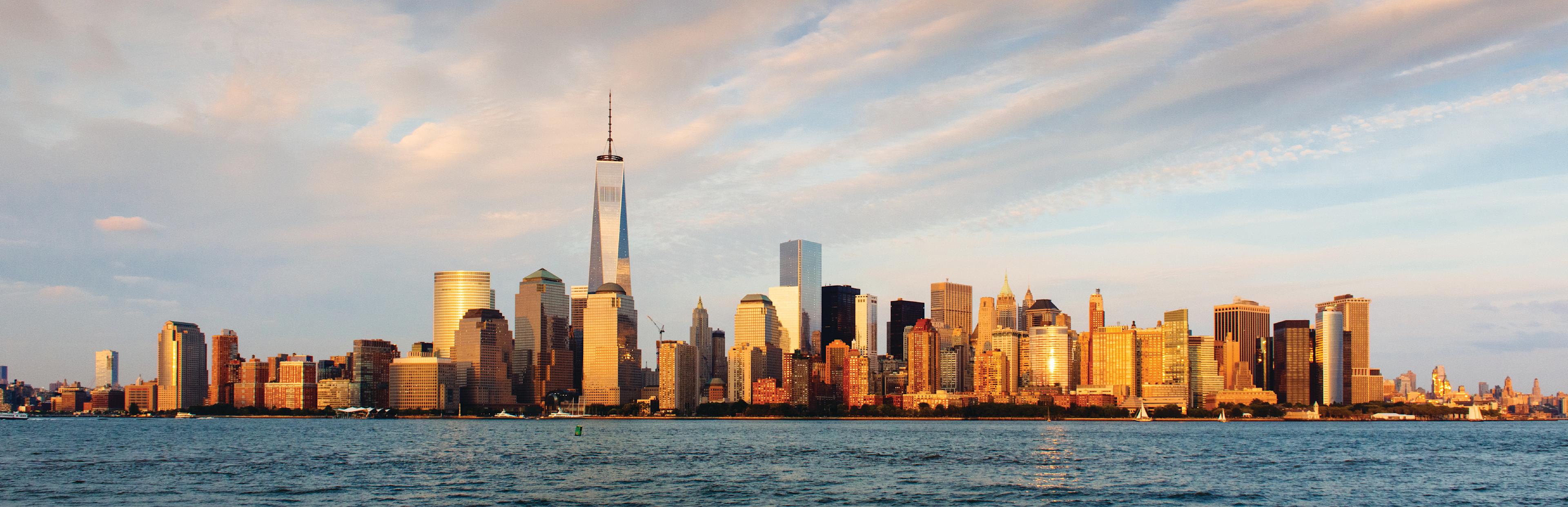 New York City skyline, view of Downtown Manhattan