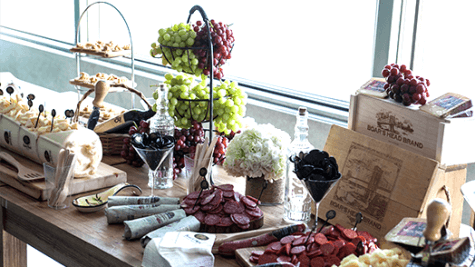 Food display on a boat charter 