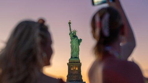 Selfies by the Statue