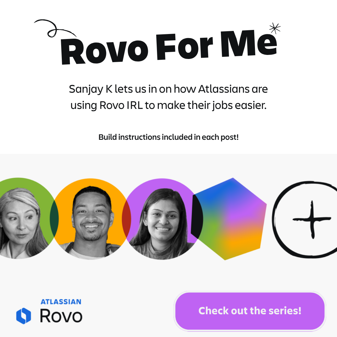 atlassian, rovo for me, rovo use cases, Rovo agents, personalized AI, team knowledge, Rovo Chat, Rovo Search, AI companion, teamwork productivity, atlassian intelligence, Rovo Studio, internal AI teammates, rovo workflows