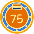 75 Topics Created badge