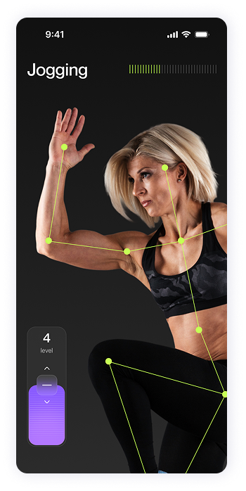 UI design of Fitty jogging tracking screen
