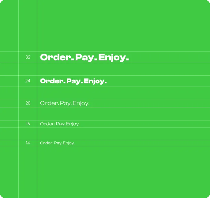 An example of using the Have Meal typography