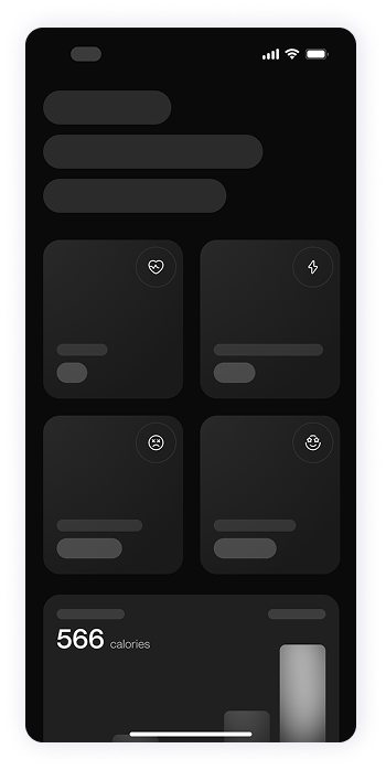 Wireframe of Fitty daily stats screen
