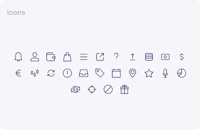 MoneyPay icons set 