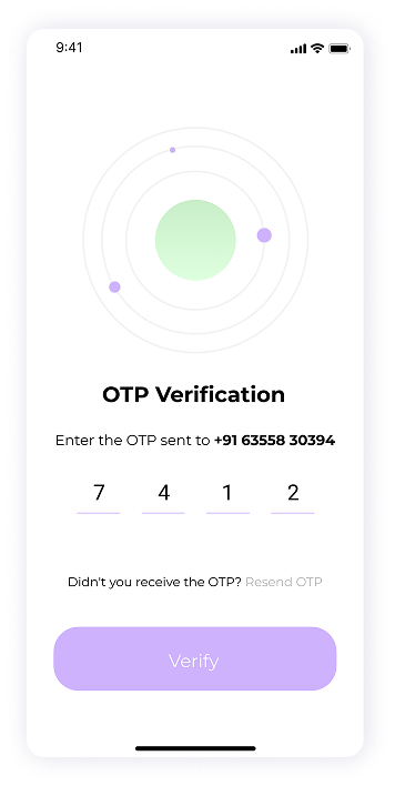 UI design of MoneyPay OTP entry screen