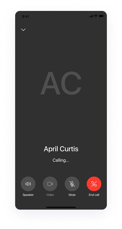 UI design of the Splash app-s active call screen