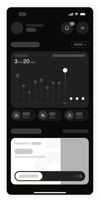 Wireframe of Fitty home screen