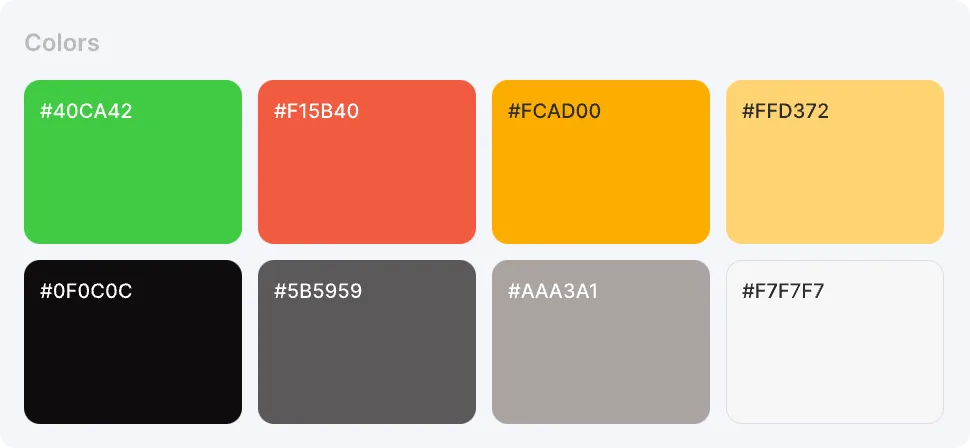 Have Meal app color palette