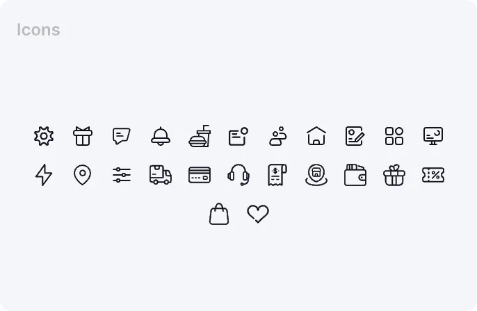 Gingo admin panel icons set
