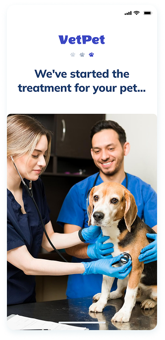 UI design of the VetPet app-s treatment initiation screen