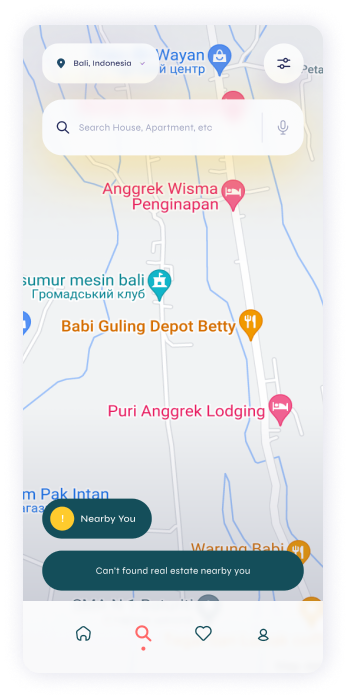 UI design of Turveyor map search screen