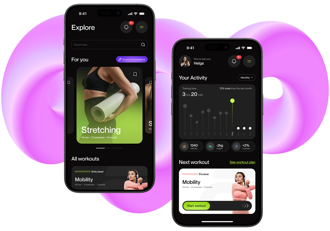 fitness mobile app design