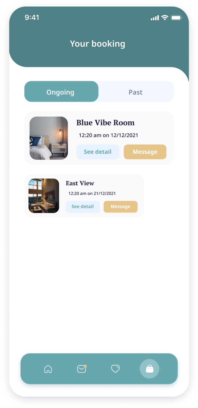 E-booking app reservation dashboard