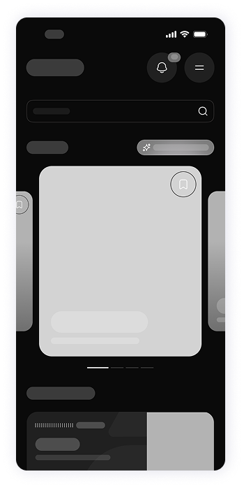 Wireframe of Fitty explore workouts screen