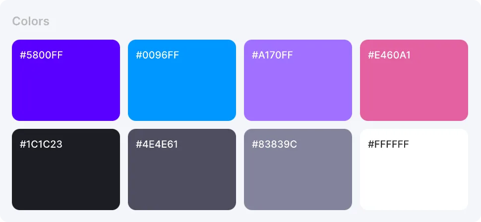 TrackEasy app color palette