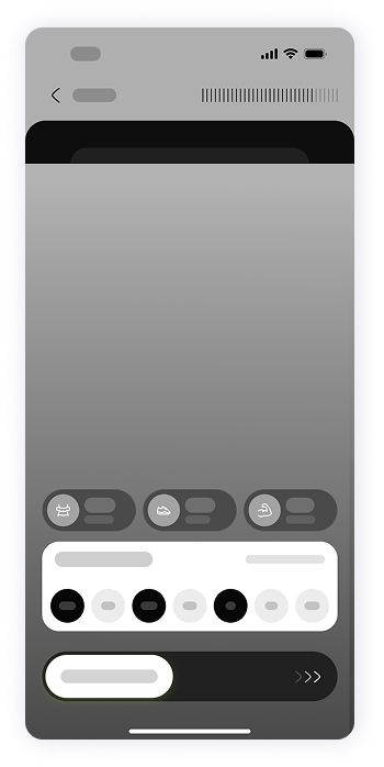 Wireframe of Fitty workout calendar layout