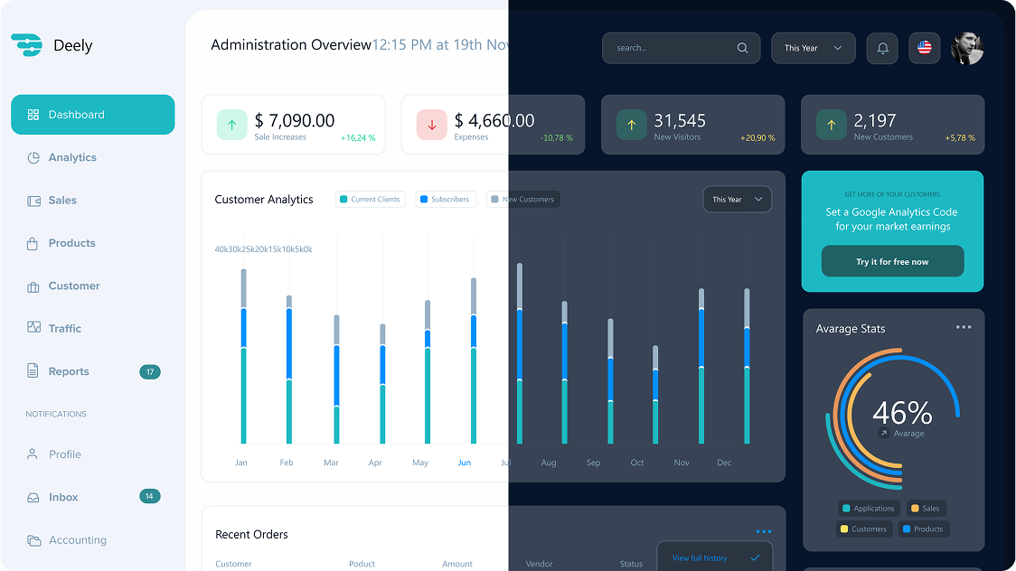 Deely CRM interface design