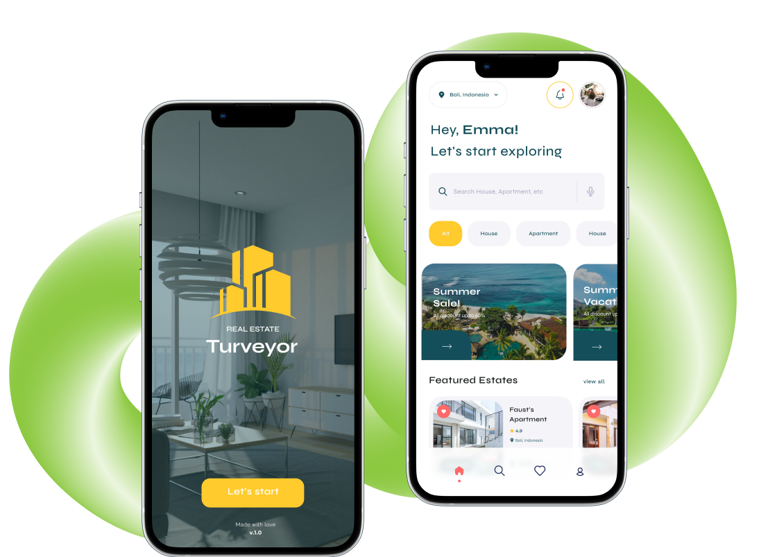 Turveyor booking app design