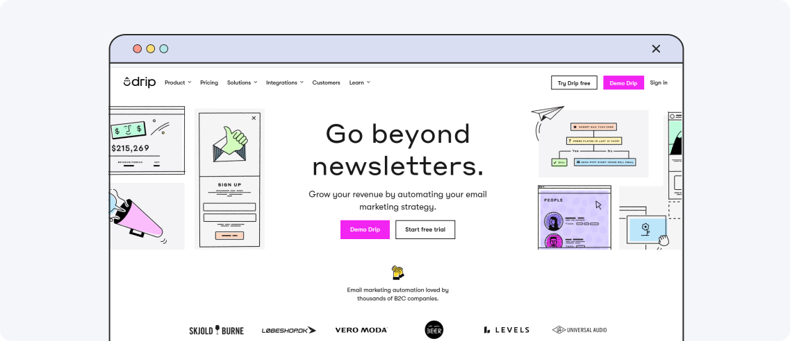 Drip website design