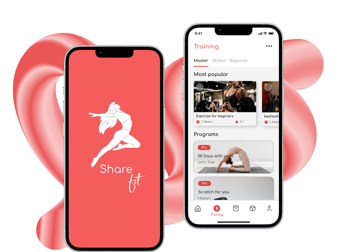 ShareFit fitness mobile app design