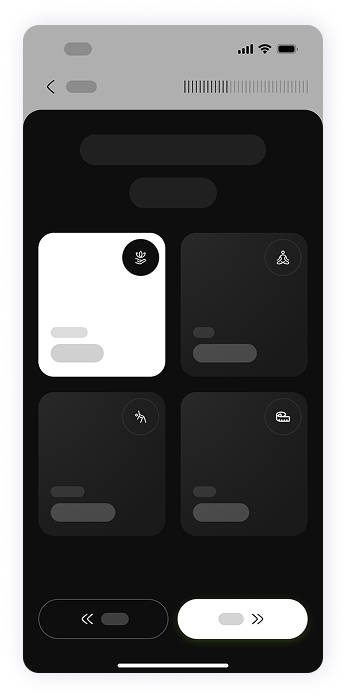 Wireframe of Fitty fitness goal choices