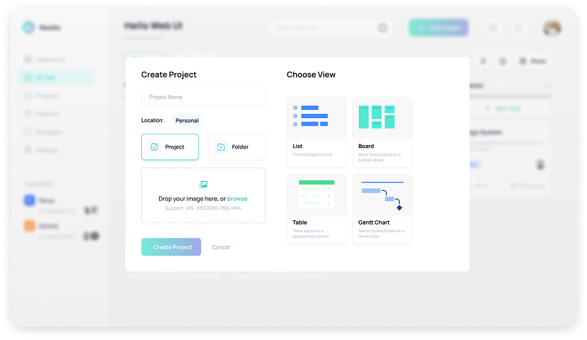 Needly project creation feature UI design